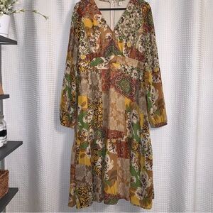 Cato Boho Floral Ruffle Dress. Size L